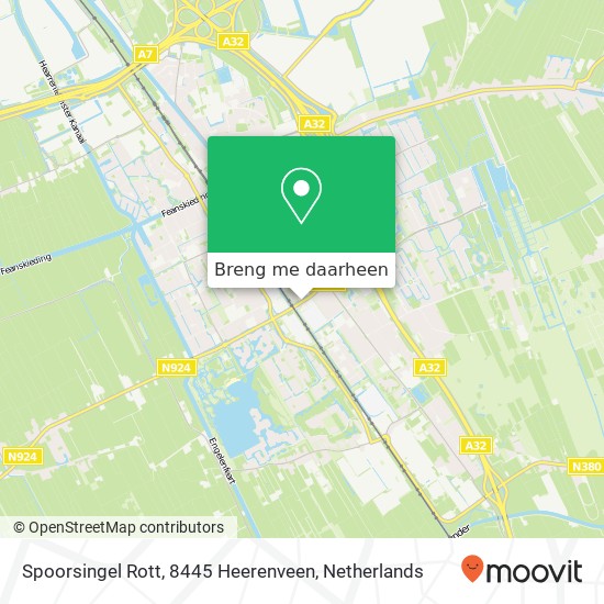 Spoorsingel Rott, 8445 Heerenveen kaart