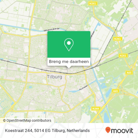 Koestraat 244, 5014 EG Tilburg kaart