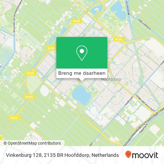 Vinkenburg 128, 2135 BR Hoofddorp kaart