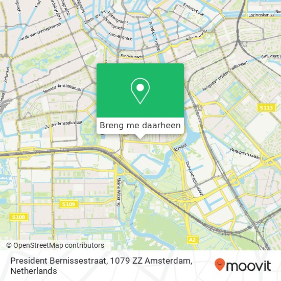 President Bernissestraat, 1079 ZZ Amsterdam kaart