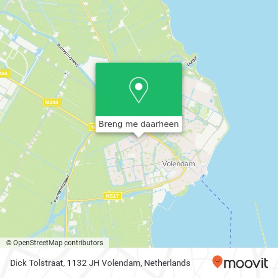 Dick Tolstraat, 1132 JH Volendam kaart