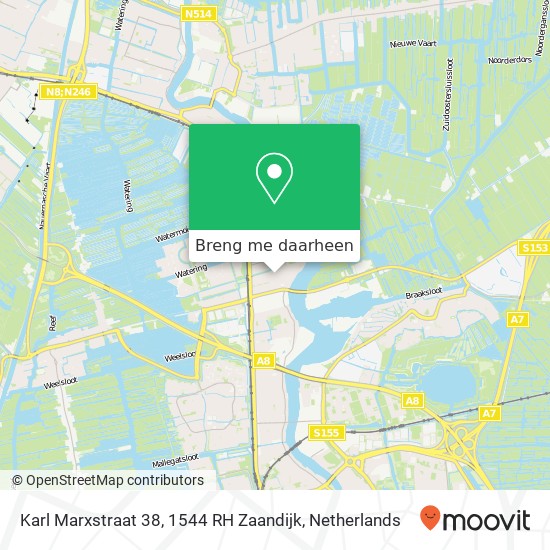 Karl Marxstraat 38, 1544 RH Zaandijk kaart