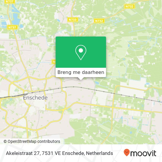 Akeleistraat 27, 7531 VE Enschede kaart