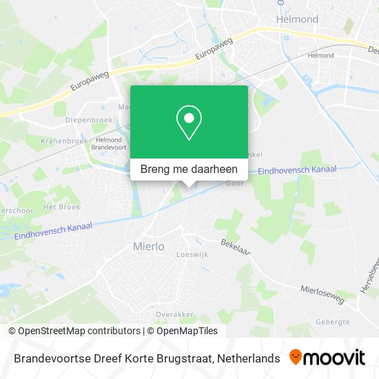 Brandevoortse Dreef Korte Brugstraat kaart