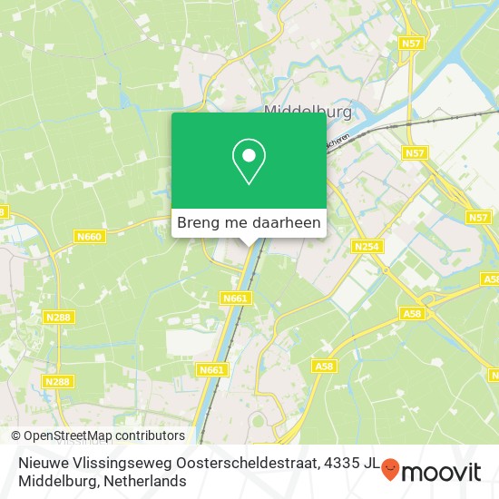 Nieuwe Vlissingseweg Oosterscheldestraat, 4335 JL Middelburg kaart