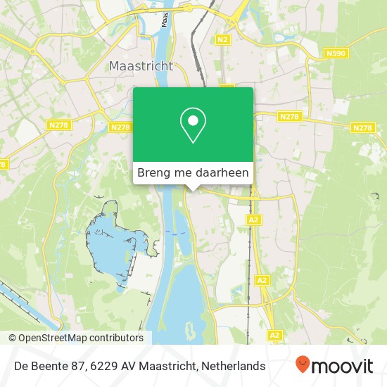 De Beente 87, 6229 AV Maastricht kaart