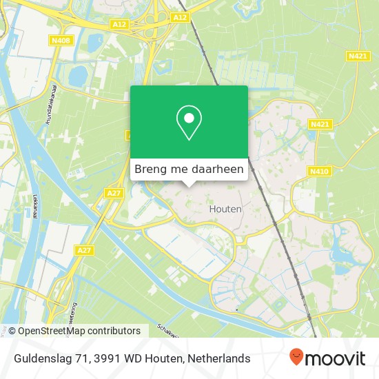 Guldenslag 71, 3991 WD Houten kaart