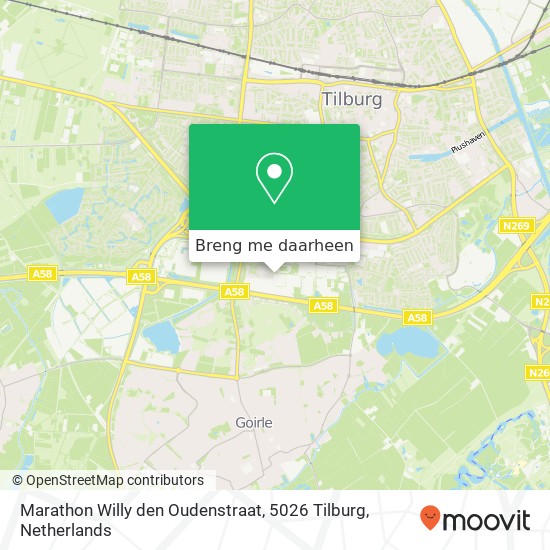 Marathon Willy den Oudenstraat, 5026 Tilburg kaart