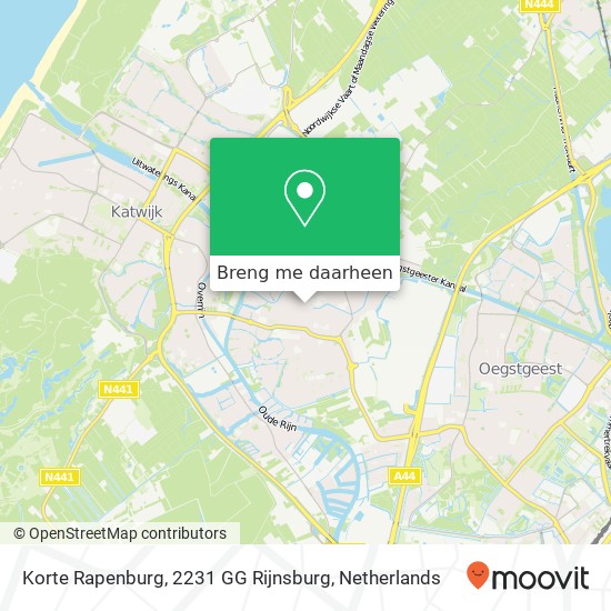 Korte Rapenburg, 2231 GG Rijnsburg kaart