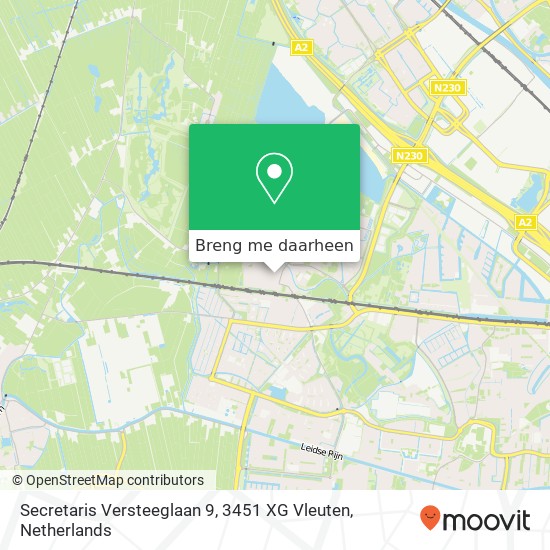 Secretaris Versteeglaan 9, 3451 XG Vleuten kaart