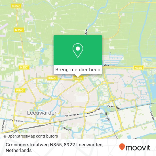 Groningerstraatweg N355, 8922 Leeuwarden kaart