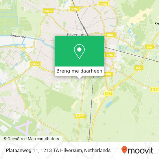 Plataanweg 11, 1213 TA Hilversum kaart