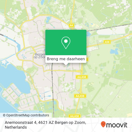 Anemoonstraat 4, 4621 AZ Bergen op Zoom kaart