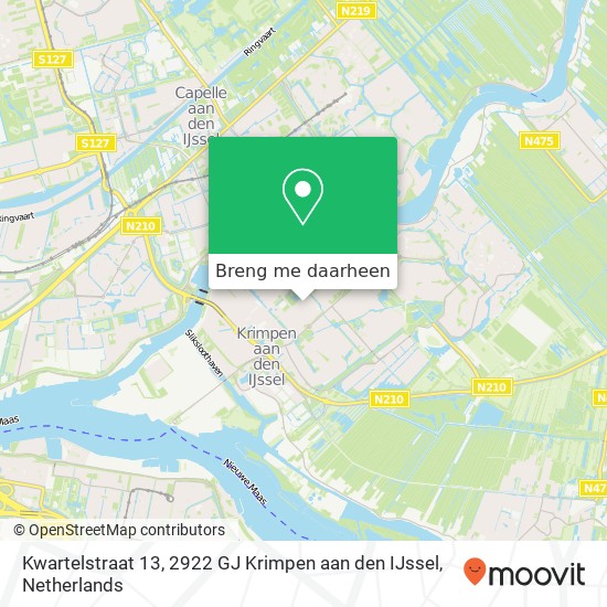 Kwartelstraat 13, 2922 GJ Krimpen aan den IJssel kaart