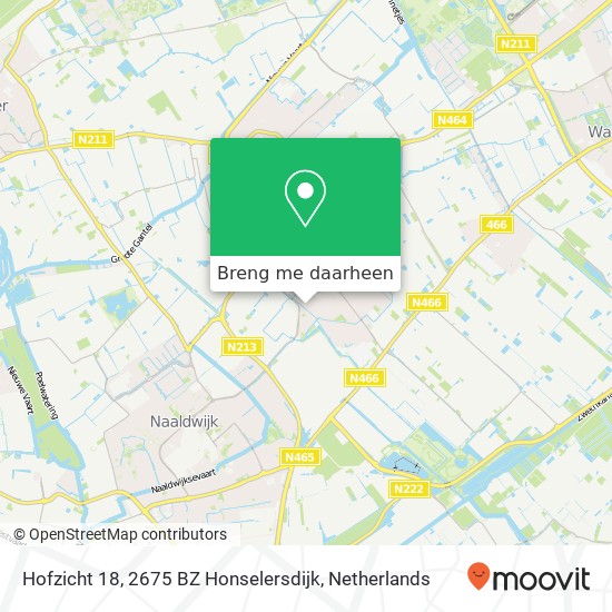 Hofzicht 18, 2675 BZ Honselersdijk kaart