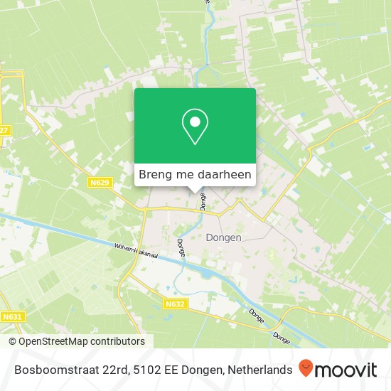 Bosboomstraat 22rd, 5102 EE Dongen kaart