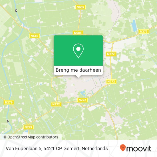 Van Eupenlaan 5, 5421 CP Gemert kaart