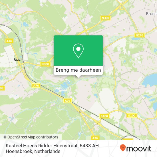 Kasteel Hoens Ridder Hoenstraat, 6433 AH Hoensbroek kaart