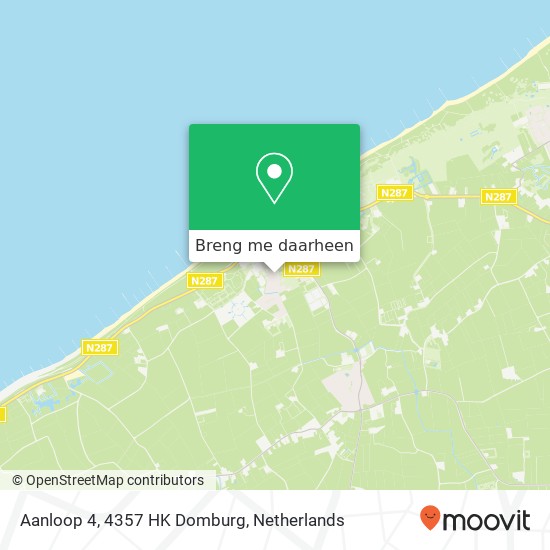 Aanloop 4, 4357 HK Domburg kaart