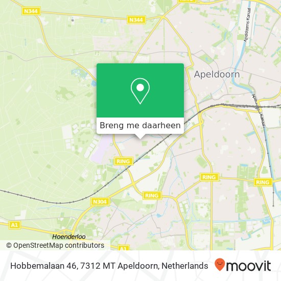 Hobbemalaan 46, 7312 MT Apeldoorn kaart