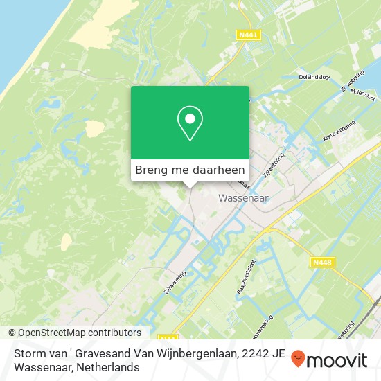 Storm van ' Gravesand Van Wijnbergenlaan, 2242 JE Wassenaar kaart