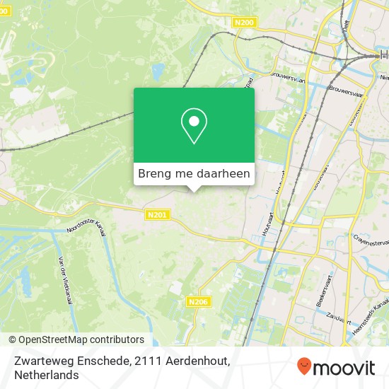 Zwarteweg Enschede, 2111 Aerdenhout kaart