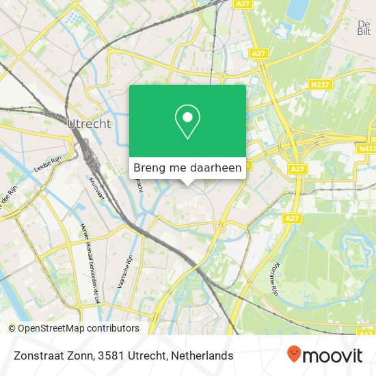 Zonstraat Zonn, 3581 Utrecht kaart