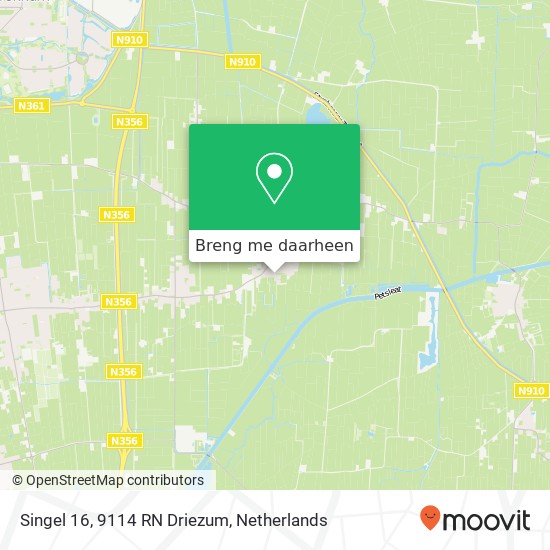 Singel 16, 9114 RN Driezum kaart