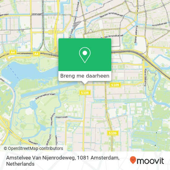 Amstelvee Van Nijenrodeweg, 1081 Amsterdam kaart