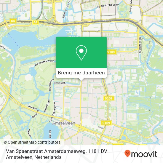 Van Spaenstraat Amsterdamseweg, 1181 DV Amstelveen kaart