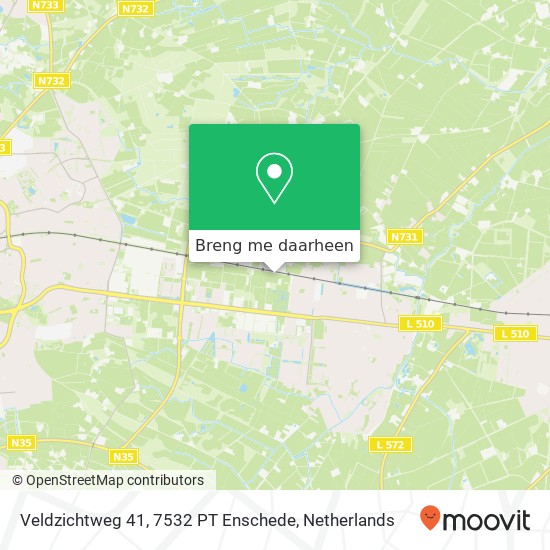 Veldzichtweg 41, 7532 PT Enschede kaart