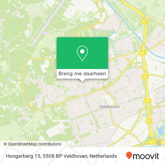 Hongerberg 15, 5508 BP Veldhoven kaart