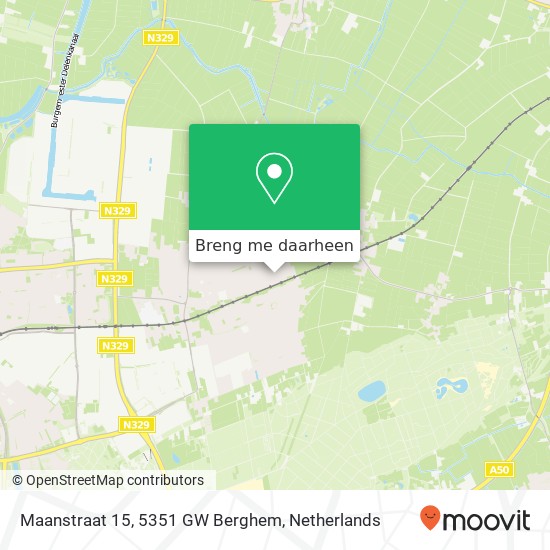 Maanstraat 15, 5351 GW Berghem kaart