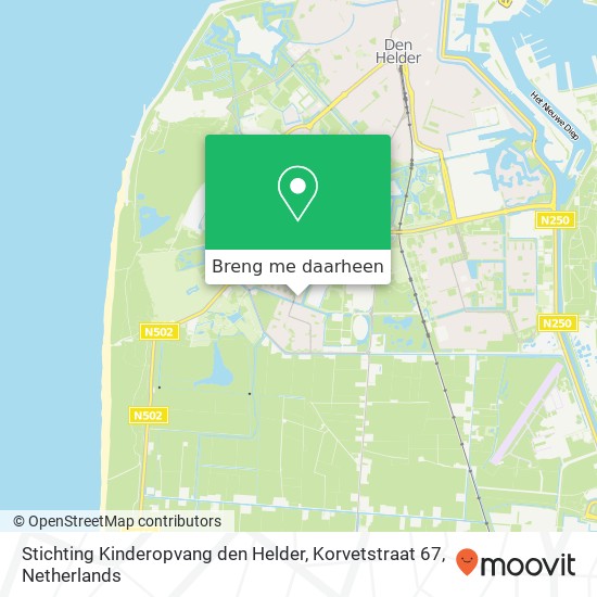 Stichting Kinderopvang den Helder, Korvetstraat 67 kaart