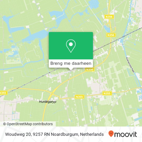 Woudweg 20, 9257 RN Noardburgum kaart