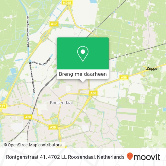 Röntgenstraat 41, 4702 LL Roosendaal kaart