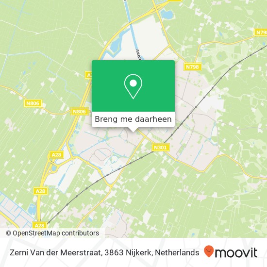 Zerni Van der Meerstraat, 3863 Nijkerk kaart