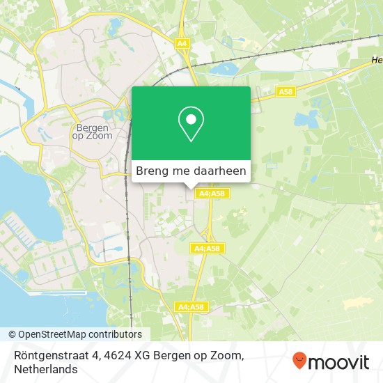 Röntgenstraat 4, 4624 XG Bergen op Zoom kaart