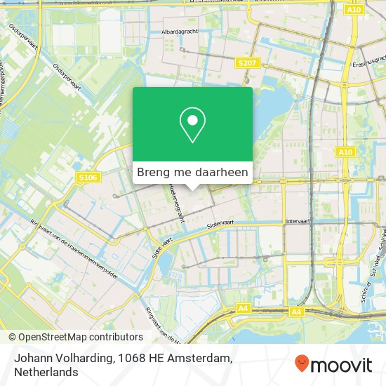 Johann Volharding, 1068 HE Amsterdam kaart