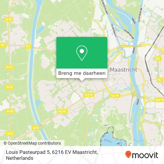 Louis Pasteurpad 5, 6216 EV Maastricht kaart