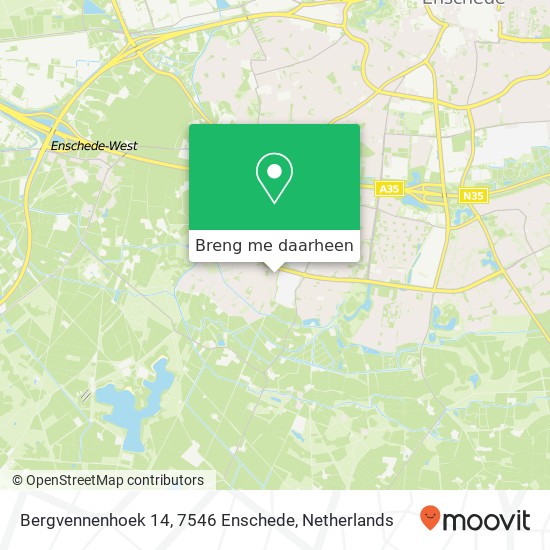 Bergvennenhoek 14, 7546 Enschede kaart