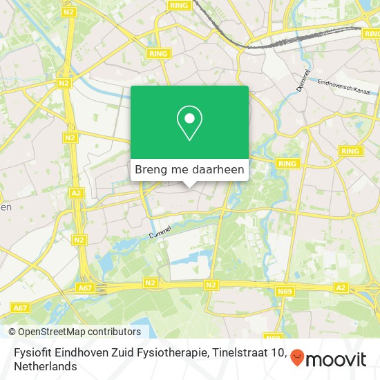 Fysiofit Eindhoven Zuid Fysiotherapie, Tinelstraat 10 kaart