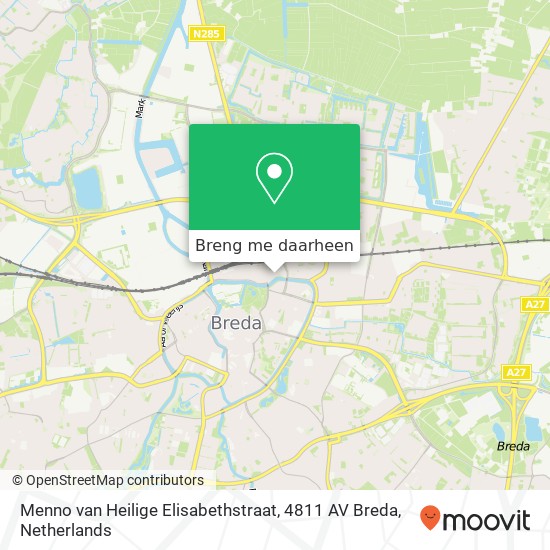Menno van Heilige Elisabethstraat, 4811 AV Breda kaart