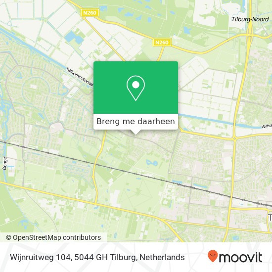 Wijnruitweg 104, 5044 GH Tilburg kaart