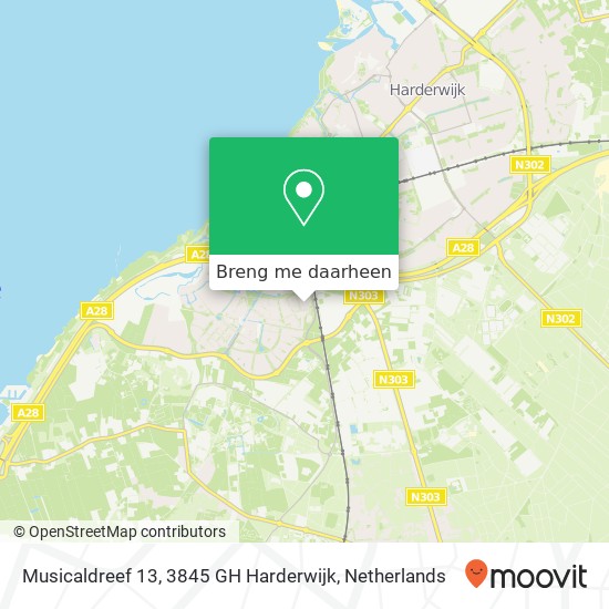 Musicaldreef 13, 3845 GH Harderwijk kaart