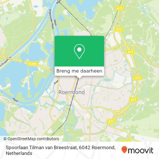 Spoorlaan Tilman van Breestraat, 6042 Roermond kaart