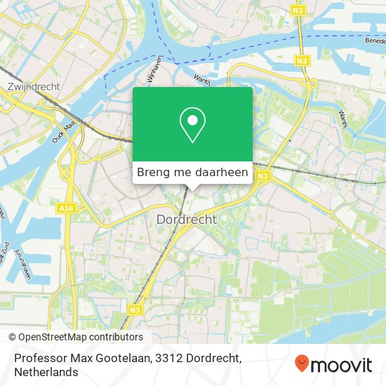 Professor Max Gootelaan, 3312 Dordrecht kaart