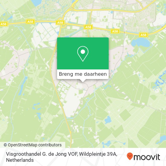 Visgroothandel G. de Jong VOF, Wildpleintje 39A kaart