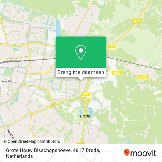 Grote Houw Bisschopshoeve, 4817 Breda kaart