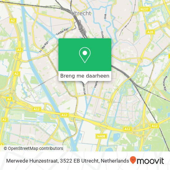 Merwede Hunzestraat, 3522 EB Utrecht kaart